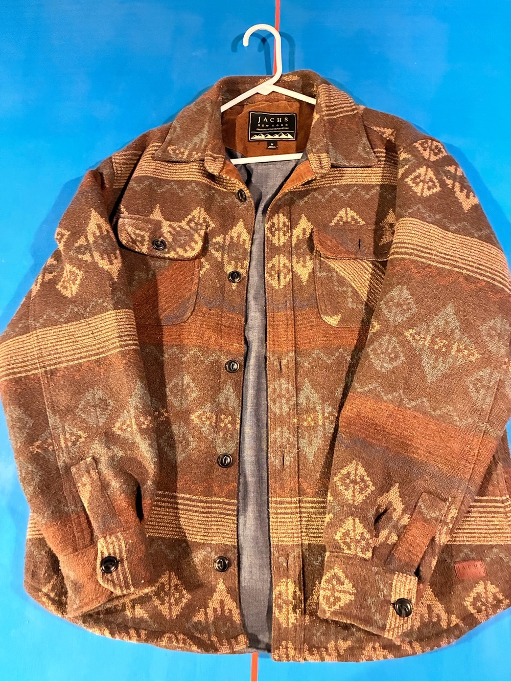Jachs Brown & Tan Patterned Wool-Blend Field Jacket
